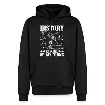 History Is Kind Of My Thing 6 - Männer Premium Bio Hoodie - Schwarz - Vorne - Nico (187cm)