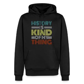 History Is Kind Of My Thing 3 - Männer Premium Bio Hoodie - Schwarz - Vorne - Nico (187cm)