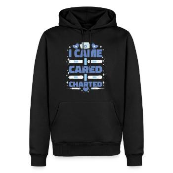 I Came I Cared I Charted 2 - Men’s Premium Organic Hoodie - black - Front - Nico (187cm)