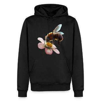 Biene auf Blume - Männer Premium Bio Hoodie - Schwarz - Vorne - Nico (187cm)