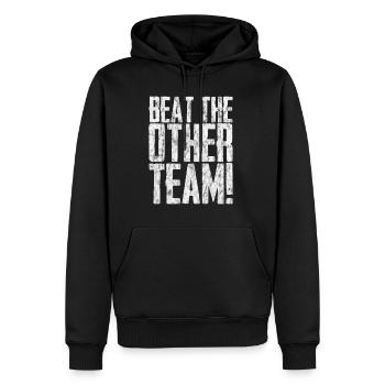 Beat The Other Team 3 - Männer Premium Bio Hoodie - Schwarz - Vorne - Nico (187cm)