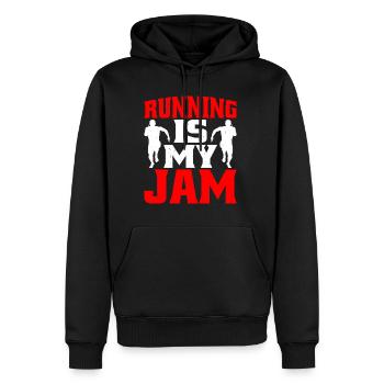 Running Is My Jam 7 - Men’s Premium Organic Hoodie - black - Front - Nico (187cm)