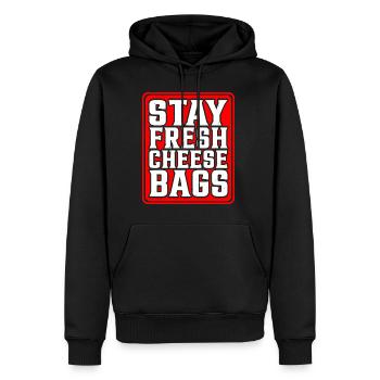 Stay Fresh Cheese Bags 46 - Männer Premium Bio Hoodie - Schwarz - Vorne - Nico (187cm)