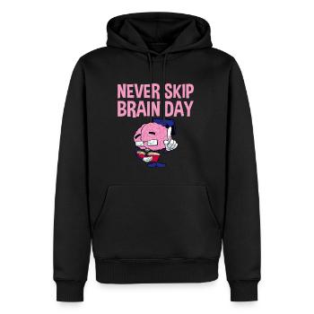 Ne sautez jamais le cerveau Jour 2 - Sweat à capuche Premium bio Homme - noir - Devant - Nico (187cm)