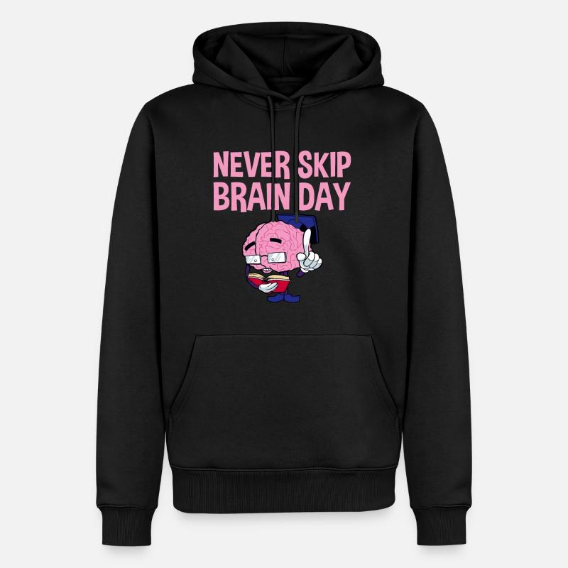 Never Skip Brain Day 2 - Men’s Premium Organic Hoodie - black