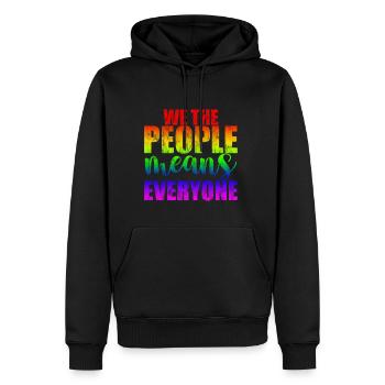 Nous le peuple signifie tout le monde 3 - Sweat à capuche Premium bio Homme - noir - Devant - Nico (187cm)