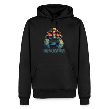 Turtle with Sunglasses - Shell yes i love turtles - Men’s Premium Organic Hoodie - black - Front - Nico (187cm)