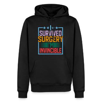 J’ai survécu à la chirurgie, je suis invincible 4 - Sweat à capuche Premium bio Homme - noir - Devant - Nico (187cm)