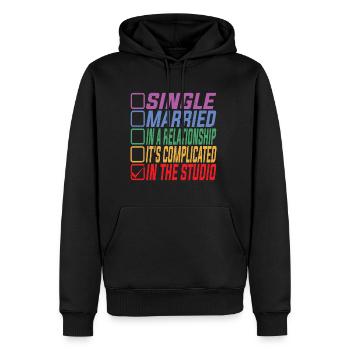 Single, Married, In The Studio 5 - Men’s Premium Organic Hoodie - black - Front - Nico (187cm)