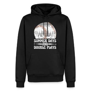 Summer Days And Double Plays 4 - Männer Premium Bio Hoodie - Schwarz - Vorne - Nico (187cm)