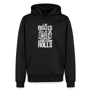 Life Rocks When Your Living Room Rolls Shirt - Männer Premium Bio Hoodie - Schwarz - Vorne - Nico (187cm)