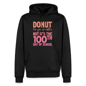 Donut Lose Your Sprinkles 100e jour d’école - Sweat à capuche Premium bio Homme - noir - Devant - Nico (187cm)