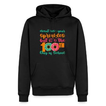 Donut Lose Your Sprinkles 100e jour d’école 4 - Sweat à capuche Premium bio Homme - noir - Devant - Nico (187cm)