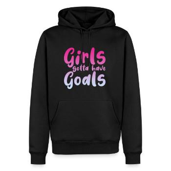 Les filles doivent avoir des objectifs - Sweat à capuche Premium bio Homme - noir - Devant - Nico (187cm)