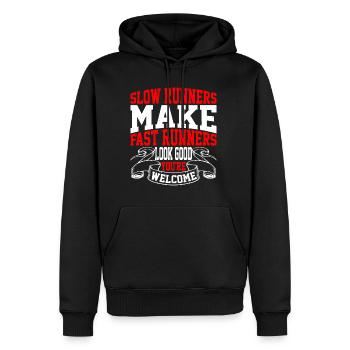 Slow Runners Make Fast Runners Look Good 8 - Männer Premium Bio Hoodie - Schwarz - Vorne - Nico (187cm)