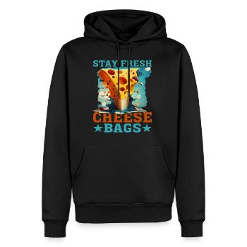 Stay Fresh Cheese Bags 48 - Männer Premium Bio Hoodie - Schwarz - Vorne - Nico (187cm)