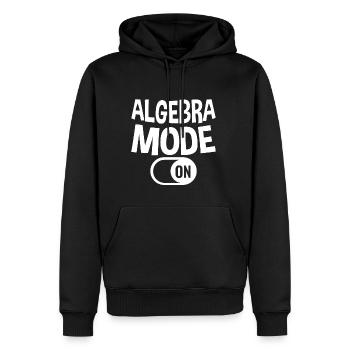 Modalità Algebra su 2 - Felpa con cappuccio ecologica premium da uomo - nero - Fronte - Nico (187cm)