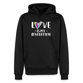 Cadeau de chemise LGBTQ+ Mois LGBT - Sweat à capuche Premium bio Homme - noir - Devant - Nico (187cm)