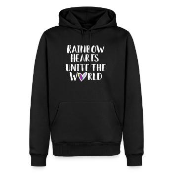 Cadeau de chemise LGBTQ+ Mois LGBT - Sweat à capuche Premium bio Homme - noir - Devant - Nico (187cm)