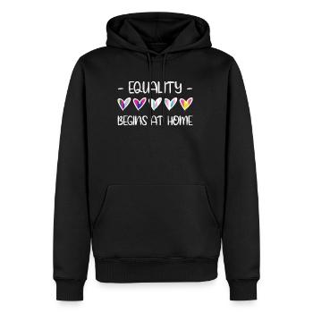 Cadeau de chemise LGBTQ+ Mois LGBT - Sweat à capuche Premium bio Homme - noir - Devant - Nico (187cm)