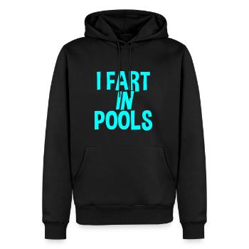 Je pète dans les piscines - Sweat à capuche Premium bio Homme - noir - Devant - Nico (187cm)