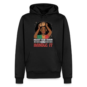 Ajustez votre couronne et manipulez-la 8 - Sweat à capuche Premium bio Homme - noir - Devant - Nico (187cm)