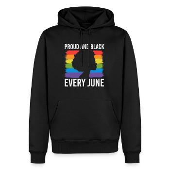 Cadeau de chemise LGBTQ+ Mois LGBT - Sweat à capuche Premium bio Homme - noir - Devant - Nico (187cm)