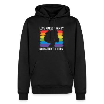 Cadeau de chemise LGBTQ+ Mois LGBT - Sweat à capuche Premium bio Homme - noir - Devant - Nico (187cm)