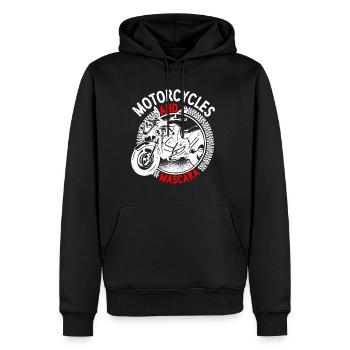Motorcycles And Mascara 2 - Männer Premium Bio Hoodie - Schwarz - Vorne - Nico (187cm)