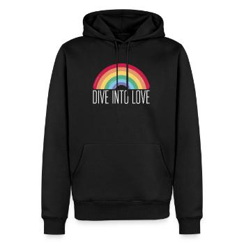 Cadeau de chemise LGBTQ+ Mois LGBT - Sweat à capuche Premium bio Homme - noir - Devant - Nico (187cm)