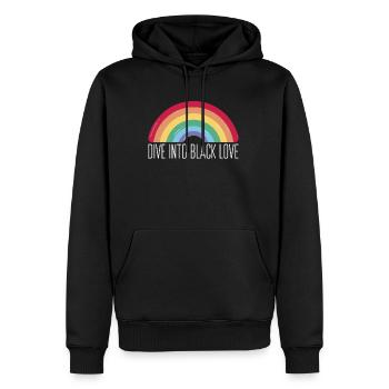 Cadeau de chemise LGBTQ+ Mois LGBT - Sweat à capuche Premium bio Homme - noir - Devant - Nico (187cm)