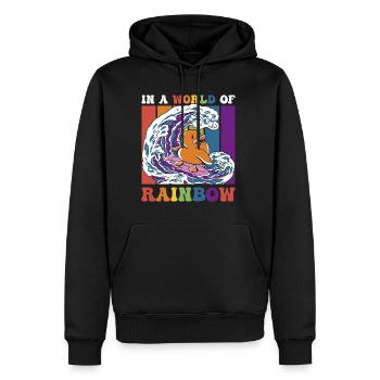 Cadeau de chemise LGBTQ+ Mois LGBT - Sweat à capuche Premium bio Homme - noir - Devant - Nico (187cm)