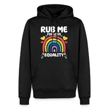 Cadeau de chemise LGBTQ+ Mois LGBT - Sweat à capuche Premium bio Homme - noir - Devant - Nico (187cm)