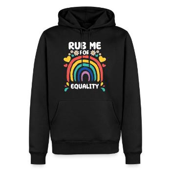 Cadeau de chemise LGBTQ+ Mois LGBT - Sweat à capuche Premium bio Homme - noir - Devant - Nico (187cm)