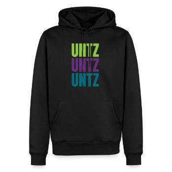 Unzt Unzt Untz Techno Musik Festival Outfit - Männer Premium Bio Hoodie - Schwarz - Vorne - Nico (187cm)