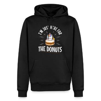 I'm just here for the donuts - Männer Premium Bio Hoodie - Schwarz - Vorne - Nico (187cm)