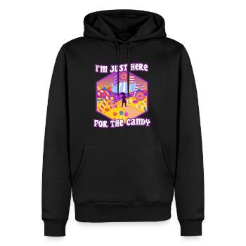 Im just here for the candy - Men’s Premium Organic Hoodie - black - Front - Nico (187cm)