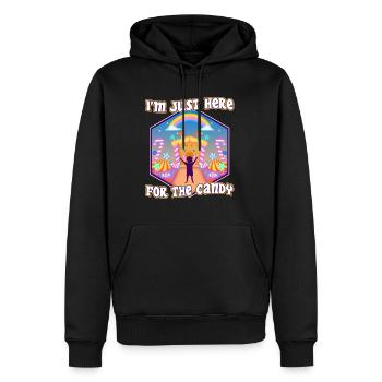Im just here for the candy - Men’s Premium Organic Hoodie - black - Front - Nico (187cm)