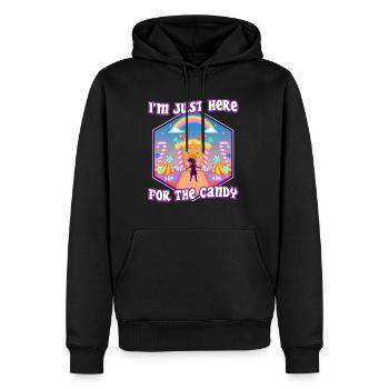 Im just here for the candy - Men’s Premium Organic Hoodie - black - Front - Nico (187cm)