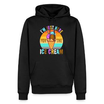 Je suis juste ici pour la crème glacée - Sweat à capuche Premium bio Homme - noir - Devant - Nico (187cm)