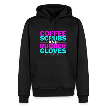 Coffee Scrubs And Rubber Gloves #nurselife 2 - Männer Premium Bio Hoodie - Schwarz - Vorne - Nico (187cm)