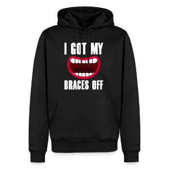 I Got My Braces Off 2 - Männer Premium Bio Hoodie - Schwarz - Vorne - Nico (187cm)