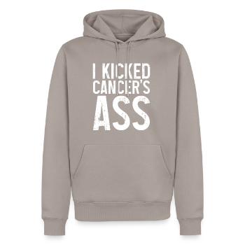 I Kicked Cancer's Ass 3 - Männer Premium Bio Hoodie - Taupe - Vorne - Nico (187cm)
