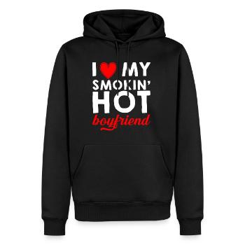 I Love My Smokin' Hot Boyfriend 2 - Männer Premium Bio Hoodie - Schwarz - Vorne - Nico (187cm)