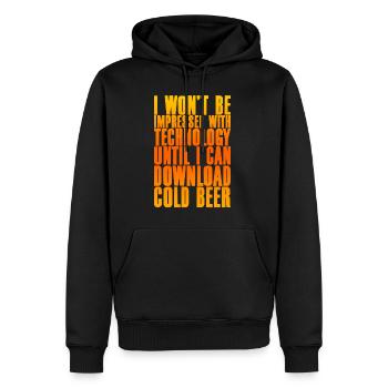 Jusqu’à ce que je puisse télécharger de la bière froide - Sweat à capuche Premium bio Homme - noir - Devant - Nico (187cm)