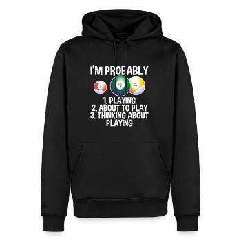 Je suis probablement, 1 en train de jouer, 2 sur le point de jouer, 2 - Sweat à capuche Premium bio Homme - noir - Devant - Nico (187cm)
