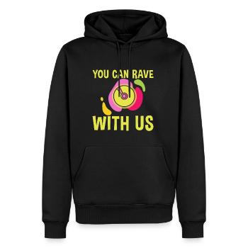 Vous pouvez raver avec nous 2 - Sweat à capuche Premium bio Homme - noir - Devant - Nico (187cm)