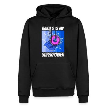 Baking is my Superpower, Donut - Men’s Premium Organic Hoodie - black - Front - Nico (187cm)