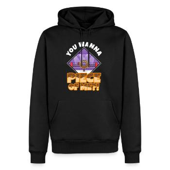Tu veux me morciller, Donut - Sweat à capuche Premium bio Homme - noir - Devant - Nico (187cm)