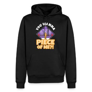 You wanna piece of me, Lebkuchen - Männer Premium Bio Hoodie - Schwarz - Vorne - Nico (187cm)